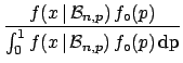 $\displaystyle f(p\,\vert\,x,n,{\cal B})$