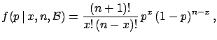 $ x!\,(n-x)!/(n+1)!$