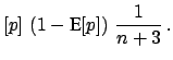 $\displaystyle \frac{x+1}{n+2}\left(\frac{n+2}{n+2}
-\frac{x+1}{n+2}\right)\frac{1}{n+3}$