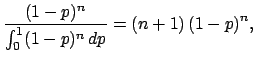 $\displaystyle f(p\,\vert\,x=0,n,{\cal B})$