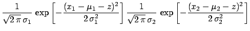 $\displaystyle f(x_1,x_2\,\vert\,\mu_1,\mu_2,z)$