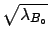 $ \lambda_{B_\circ}$