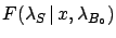 $\displaystyle \frac{e^{-\lambda_S}\,(\lambda_{B_\circ}+\lambda_S)^x}
{x!\,\sum_{n=0}^x\frac{\lambda_{B_\circ}^n}{n!}},$