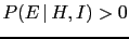 $\displaystyle \lambda\,P(E\,\vert\,H)+P(\overline E\,\vert\,H)\,,$