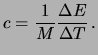 $\displaystyle c = \frac{1}{M}\frac{\Delta E}{\Delta T}\,.$