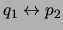 $ q_1 \leftrightarrow p_2$