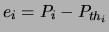 $ e_i = P_i-P_{th_i}$