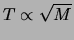 $ T\propto \sqrt{M}$