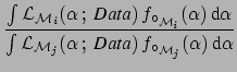 $\displaystyle BF_{{\cal M}, {\cal M}_0} = \int {\cal R}_{{\cal M}}(\alpha) \, f_{\circ_{\cal M}} (\alpha)\,$