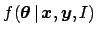 $f({\mbox{\boldmath$\theta$}}\,\vert\,{\mbox{\boldmath$x$}},{\mbox{\boldmath$y$}},I)$