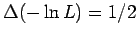 $\Delta (-\ln{L})=1/2$