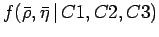 $f(\bar {\rho}, \bar{\eta}\,\vert\,C1,C2,C3)$