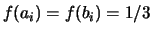 $ f(a_i)=f(b_i)=1/3$