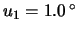 $ u_1 = 1.0\,^\circ$