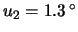 $ u_2 = 1.3\,^\circ$