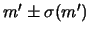 $ m^\prime\pm\sigma(m^\prime)$