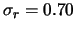 $\displaystyle \sigma_r = 0.70\,$