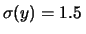 $ \sigma(y)=1.5\,$