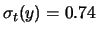 $\displaystyle \sigma_t(y) = 0.74\,$