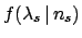 $\displaystyle f(\lambda_s\,\vert\,n_s)$