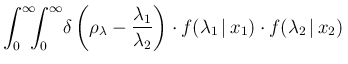 $\displaystyle \int_0^\infty\!\!\!\int_0^\infty
\!\delta\left(\rho_\lambda-\frac...
...\lambda_2}\right)\cdot
f(\lambda_1\,\vert\,x_1)\cdot f(\lambda_2\,\vert\,x_2)\,$