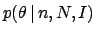 $\displaystyle p(\theta \,\vert\,n,N,I)$