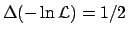 $\Delta (-\ln {\cal L}) = 1/2$