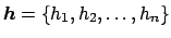 ${\mbox{\boldmath$h$}} = \{h_1, h_2, \ldots, h_n\}$