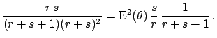 $\displaystyle \frac{r \, s}{(r+s+1)(r+s)^2}
= \mbox{E}^2(\theta)\, \frac{s}{r}\, \frac{1}{r+s+1} \,.$
