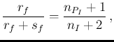 $\displaystyle \frac{r_f}{r_f+s_f} = \frac{n_{P_I}+1}{n_I+2}\,,$