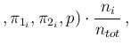 $\displaystyle ,\pi_{1_i},\pi_{2_i},p)
\cdot \frac{n_i}{n_{tot}}\,,$
