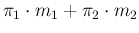 $\displaystyle \pi_1\cdot m_1 + \pi_2\cdot m_2$