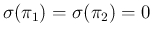 $\sigma(\pi_1)=\sigma(\pi_2)=0$