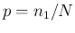 $p=n_1/N$