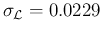 $\sigma_{\cal L}=0.0229$