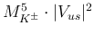 $M_{K^\pm}^5\cdot\vert V_{us}\vert^2$