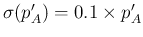 $\sigma(p'_A)=0.1\times p'_A$