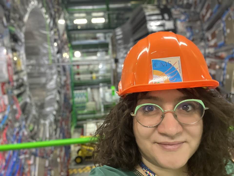 Livia Soffi at the CMS detector