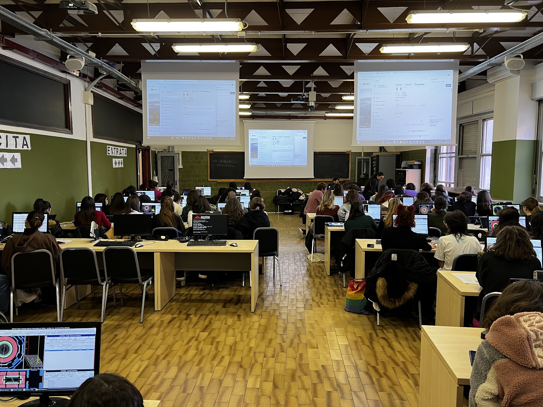 Students working in a computing laboratory